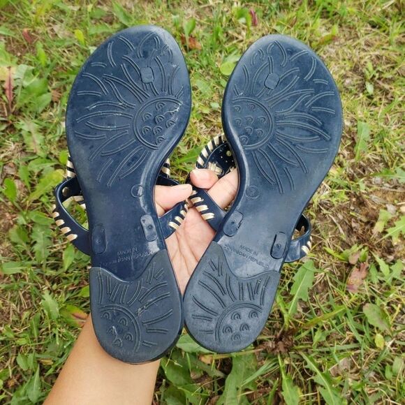 Jack Rogers Womens Georgica Jelly Sandals Slide Size 7 Beachy Vacation Navy Blue - Picture 5 of 12